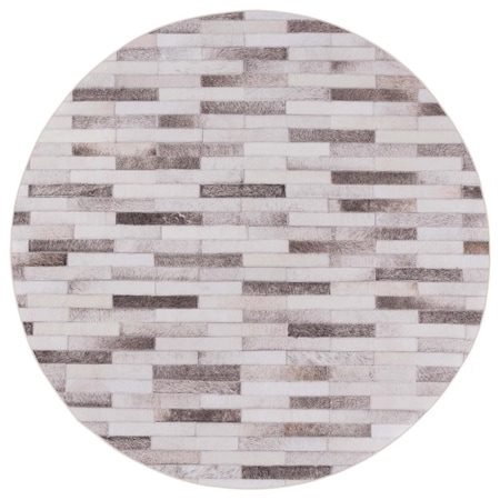 Safavieh 6 x 6 ft. Faux Hide Power Loomed Round Rug; Beige & Brown FAH500B-6R